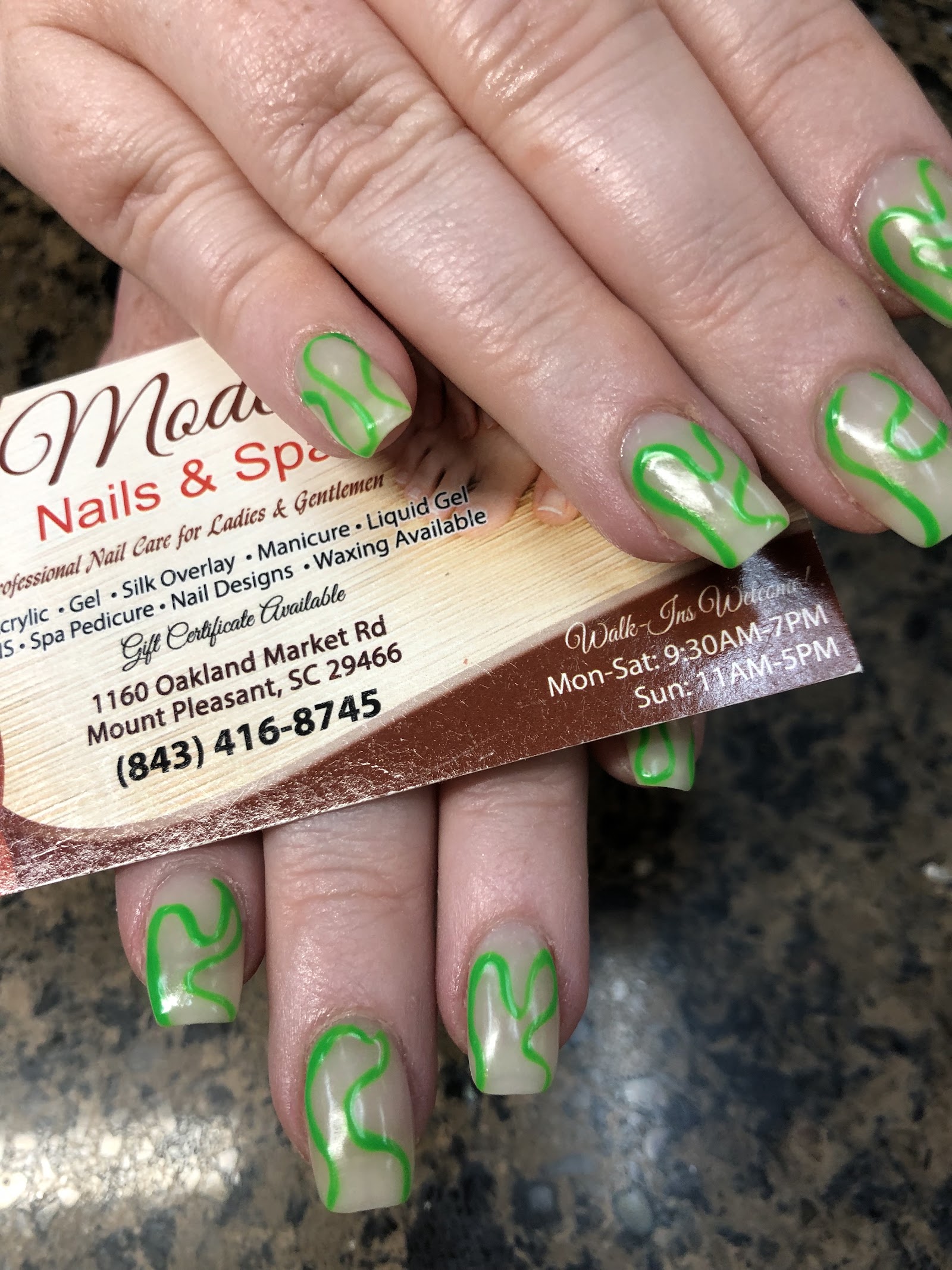 Modern Nails & Spa nail work in Mount Pleasant, South Carolina